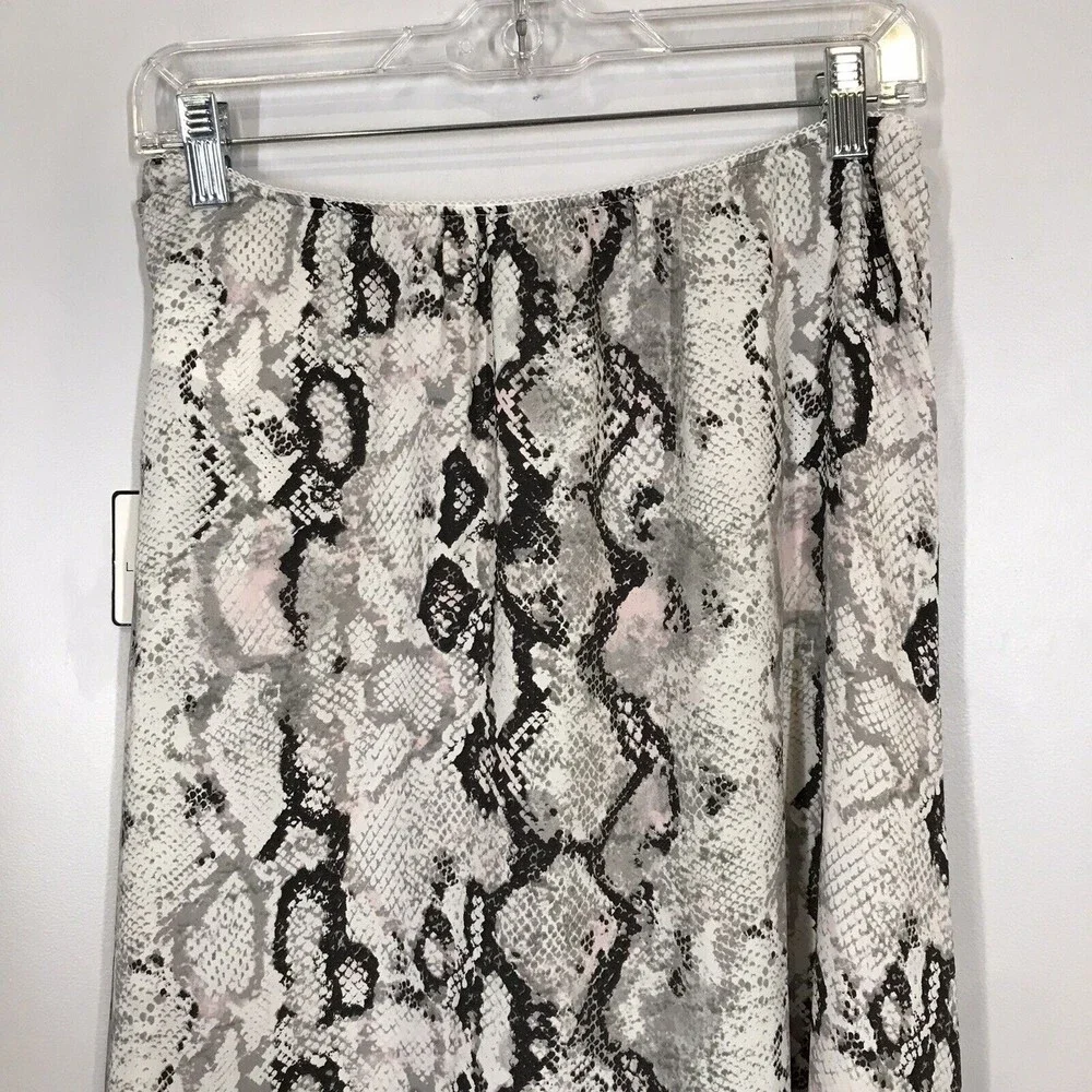 Laundry By Shelli Segal D Ring Midi Skirt Grey Printed Raven Python Small